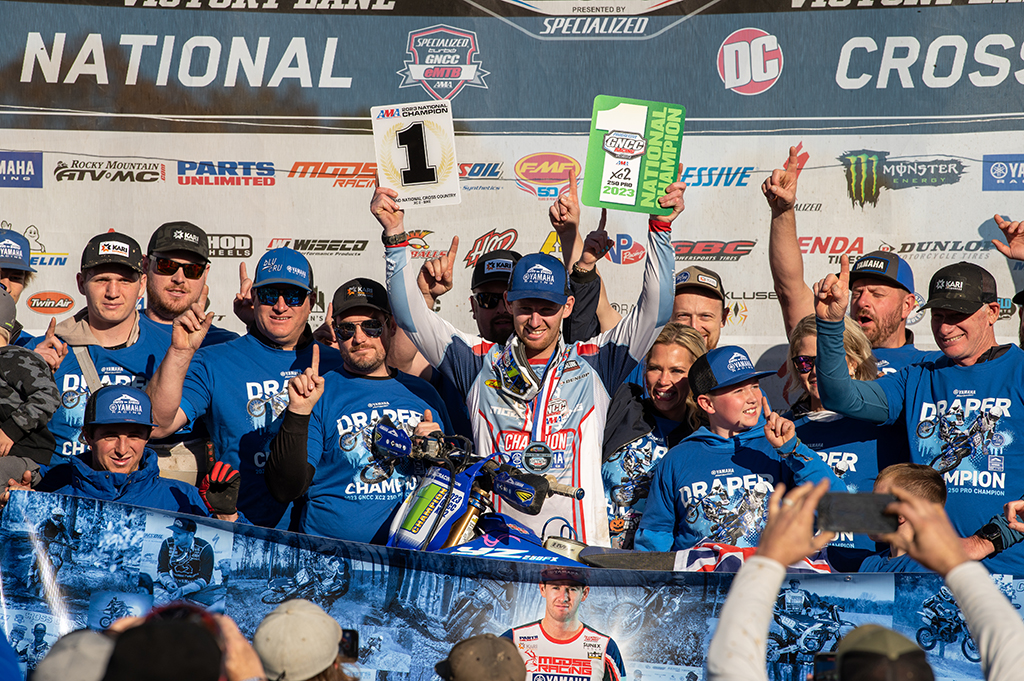 AmPro Yamaha Racing’s Liam Draper finishes a stellar debut season with the team by securing his first GNCC XC2 title at Ironman Raceway
