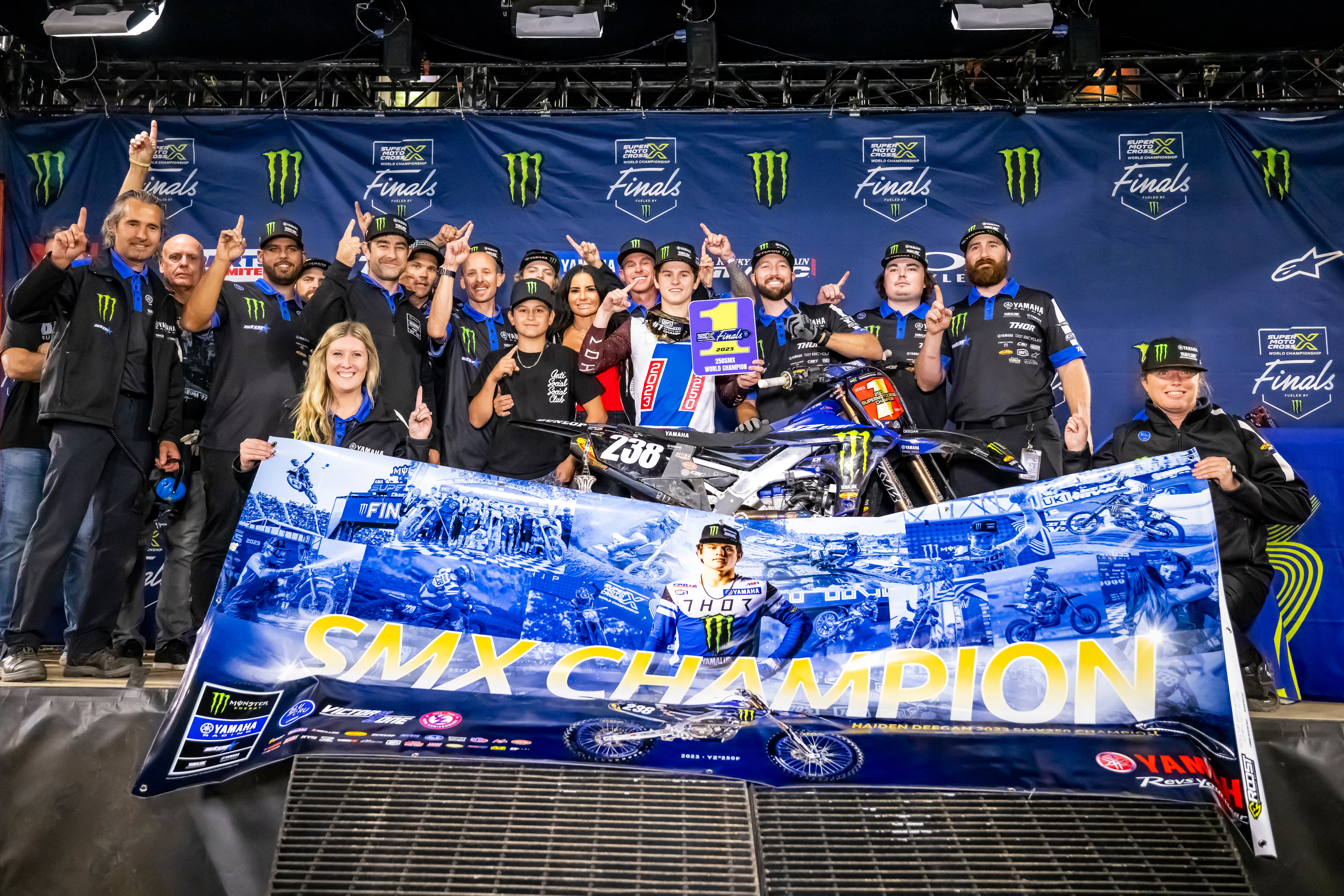 Monster Energy Yamaha Star Racing’s Haiden Deegan wins the inaugural SuperMotocross World Championship 250 class title in Los Angeles, earning the overall victory and a big payday in his debut season