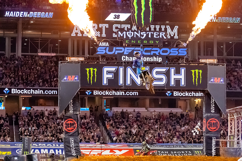 Monster Energy Yamaha Star Racing’s Haiden Deegan tops the 250 podium at Arlington Supercross to strengthen his 250SX East Championship bid