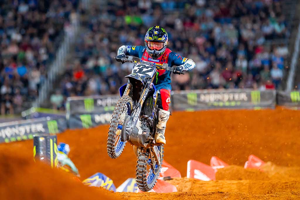 Monster Energy Yamaha Star Racing’s Justin Cooper and Cooper Webb fight through a chaotic night of racing at Birmingham Supercross