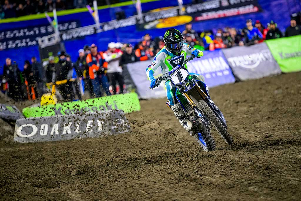Monster Energy Yamaha Star Racing’s Cooper Webb closes the gap in the 450SX title fight with a runner-up finish, while teammate Justin Cooper joins him on the podium in third