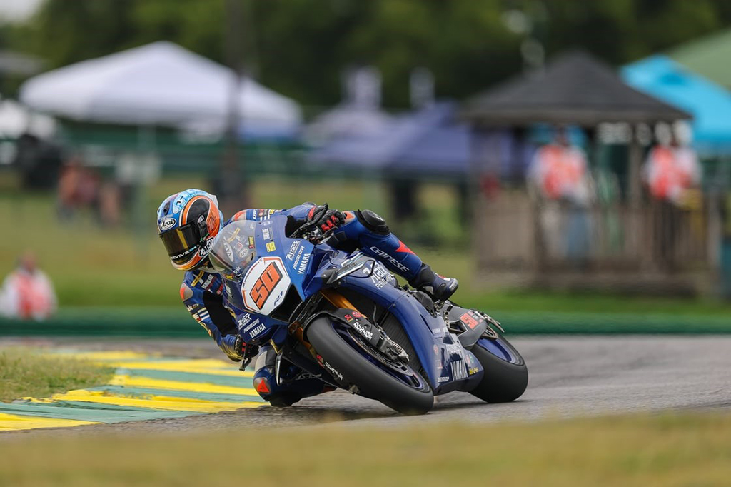 Attack Performance Progressive Yamaha Racing’s Bobby Fong leads the way at the Virginia International Raceway, topping the timesheets and winning MotoAmerica Superbike Race 1