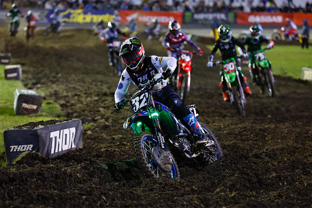  Monster Energy Yamaha Star Racing’s Haiden Deegan returned to the 250SMX podium, finishing third overall at the second SMX World Championship playoff round