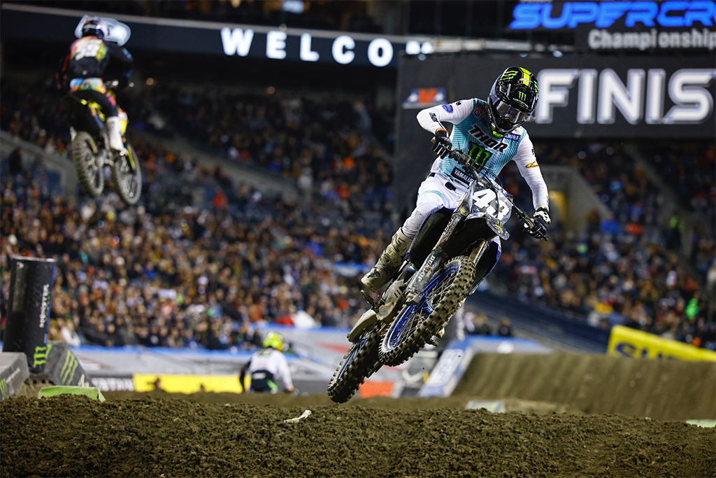 Monster Energy Yamaha Star Racing’s Levi Kitchen scores first 250SX heat race win and finishes sixth despite challenges in the main event