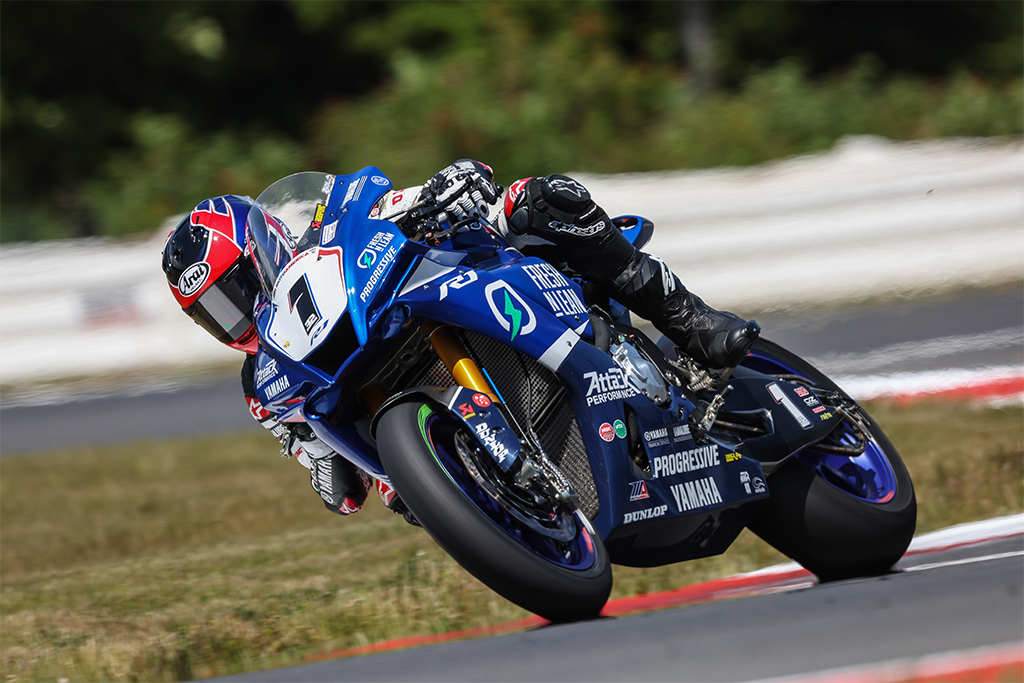 Fresh N Lean Progressive Yamaha Racing’s Jake Gagne takes a runner-up finish inMotoAmerica Superbike Race 2 at the Ridge Motorsports Park