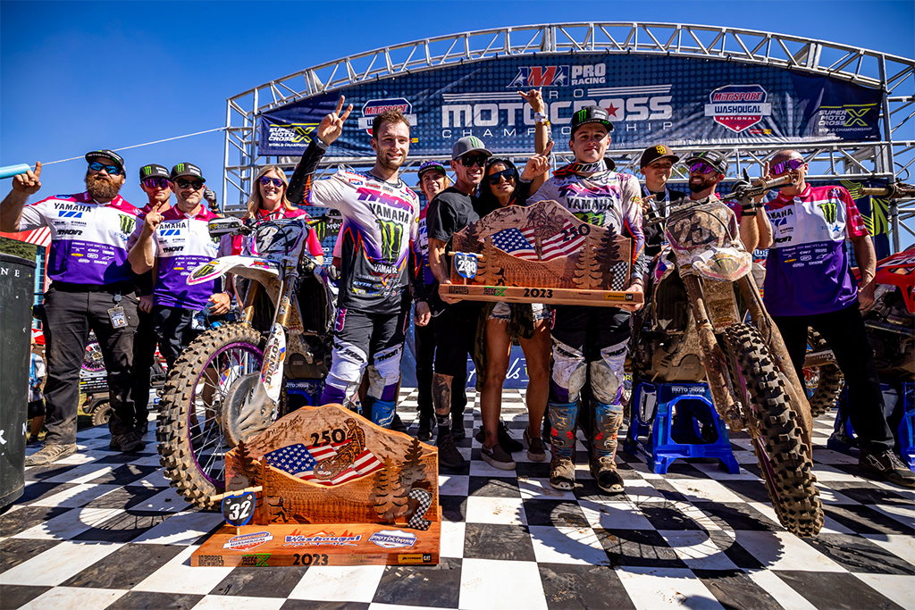 Monster Energy Yamaha Star Racing’s 250 team completes a stellar weekendcelebrating 50 years of the YZ with a double overall podium and a 1-2-3 finish in Moto 2