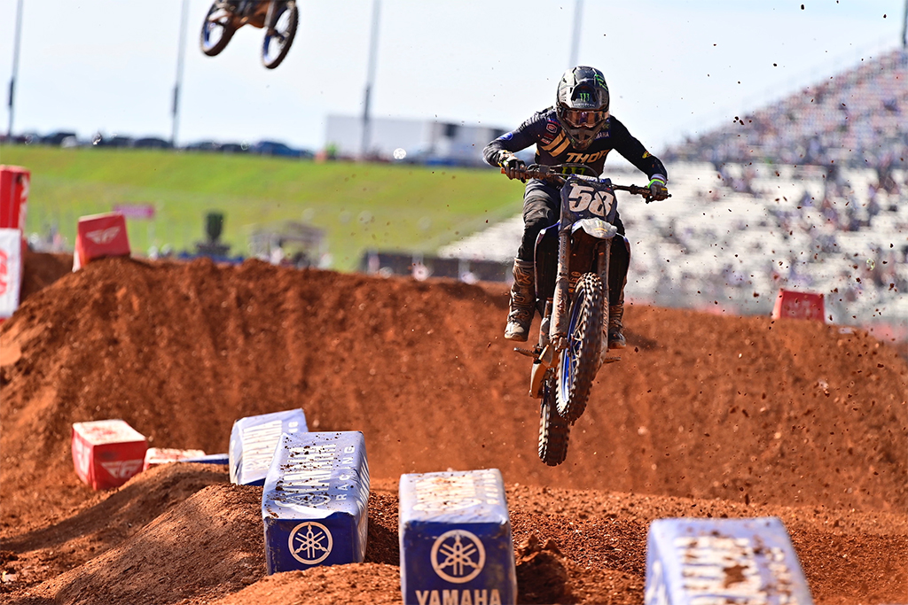  Jordon Smith and Haiden Deegan finish second and third, respectively, at the Atlanta Motor Speedway to give the 250SX East Team its fourth double podium of the season