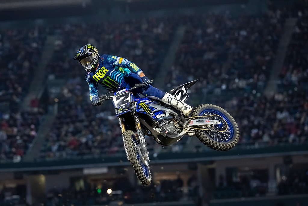 Monster Energy Yamaha Star Racing’s Cooper Webb finishes sixth despite a late race crash while battling up front at the Monster Energy AMA Supercross season opener in Anaheim