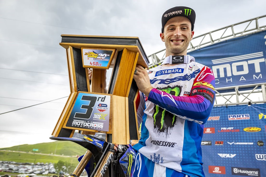 Monster Energy Yamaha Star Racing’s Justin Cooper earns another career-best result early in his rookie season, scoring a debut 450MX overall podium at the Thunder Valley National