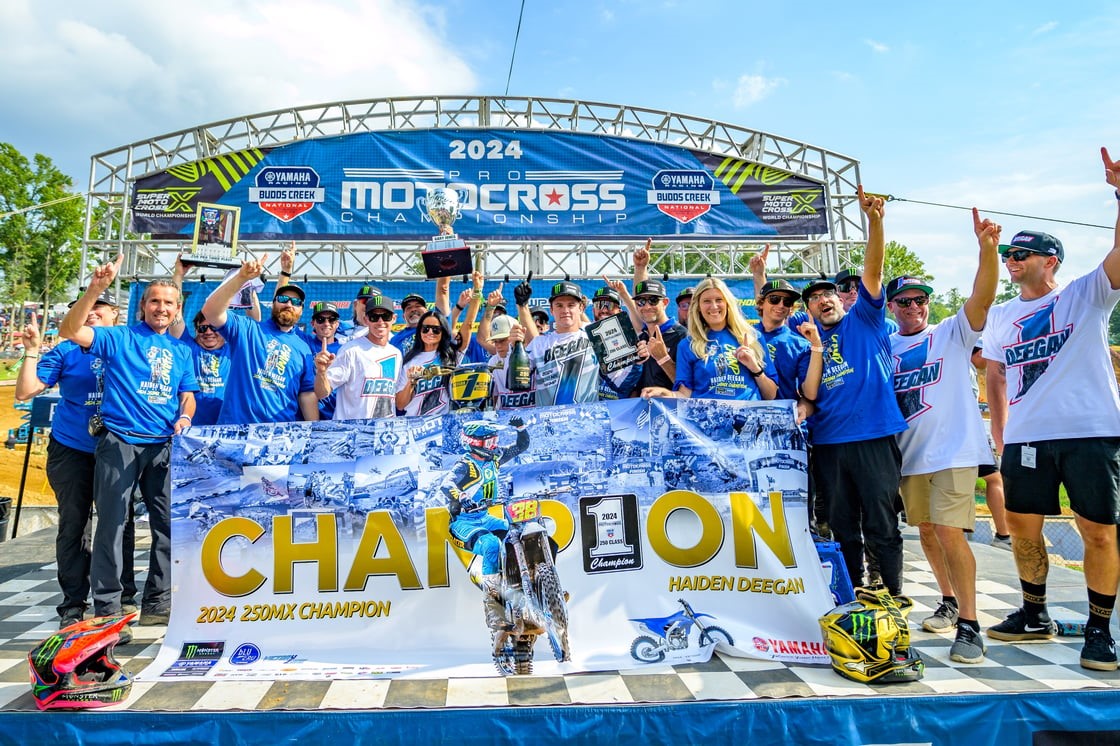 Monster Energy Yamaha Star Racing’s Haiden Deegan clinches his first Pro Motocross title with an emphatic victory in the first moto at the Budds Creek National