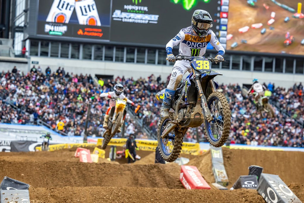Monster Energy Yamaha Star Racing’s Haiden Deegan keeps himself in the 250SX East title fight with a podium finish at Philadelphia Supercross