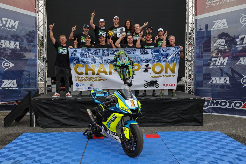 Strack Racing’s Mathew Scholtz claims the title in Race 1 and concludes a stellar debut Supersport season with a runner-up finish at NJMP