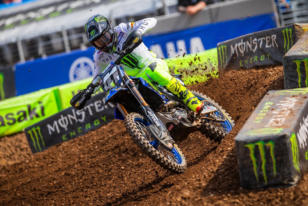 Monster Energy Yamaha Star Racing’s Nate Thrasher finishes fifth in tricky conditions at MetLife Stadium