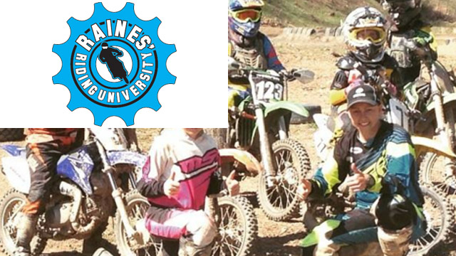 Raines Racing University. Riders posing with bikes. 